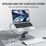 Adjustable Aluminum Laptop Stand with Type-c Docking Station - Top-Down View