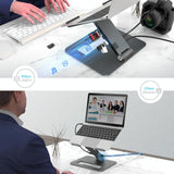 Adjustable Aluminum Laptop Stand with Type-c Docking Station - 45-Degree Angle