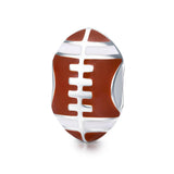 925 Sterling Silver Diy Rugby Ball Charms - Front View