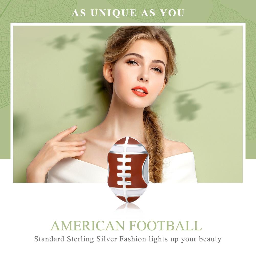 925 Sterling Silver Diy Rugby Ball Charms