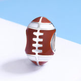 925 Sterling Silver Diy Rugby Ball Charms - 45-Degree Angle