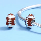 925 Sterling Silver Diy Rugby Ball Charms - Rear View
