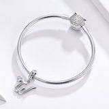 925 Sterling Silver Personalized Letter Pendant For Diy Bracelets & Necklaces Style - W - Rear View