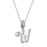 925 Sterling Silver Personalized Letter Pendant For Diy Bracelets & Necklaces Style - W - Close-Up Angle