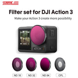 4-in-1 Lens Filter for Dji Action 3 Nd16 Nd32 Nd64 Cpl - Top-Down View