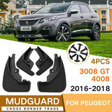 For Peugeot 4008 / 3008Gt 2016-2021 4Pcs / Set Car Auto Soft Plastic Splash Flaps Fender Guard - Side View