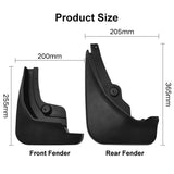 For Peugeot 4008 / 3008Gt 2016-2021 4Pcs / Set Car Auto Soft Plastic Splash Flaps Fender Guard
