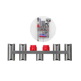 9-hole Attachment Holder for Dyson Vacuum Cleaners - Space-saving Storage Rack - Front View