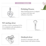 925 Sterling Silver Hand In Hand Heart Pendant For Diy Bracelets & Necklaces - 45-Degree Angle
