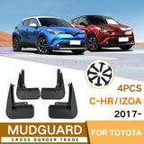 For Toyota Izoa C-Hr 2017-2023 4Pcs / Set Car Auto Soft Plastic Splash Flaps Fender Guard - Side View