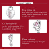 925 Sterling Silver Heart Lock Pendant For Diy Bracelets & Necklaces - 45-Degree Angle