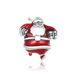 925 Sterling Silver Santa Bead For Diy Bracelet / Necklace - Front View