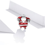 925 Sterling Silver Santa Bead For Diy Bracelet / Necklace - Side View