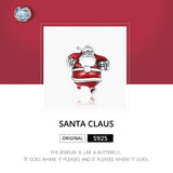 925 Sterling Silver Santa Bead For Diy Bracelet / Necklace - Top-Down View