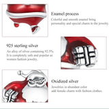 925 Sterling Silver Santa Bead For Diy Bracelet / Necklace - Rear View