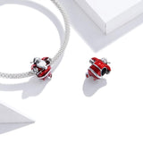 925 Sterling Silver Santa Bead For Diy Bracelet / Necklace - Close-Up Angle