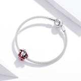 925 Sterling Silver Santa Bead For Diy Bracelet / Necklace - Low Angle