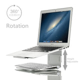 Adjustable Aluminum Laptop Stand - 360 Rotation Ergonomic 10-17 Inch - for Macbook Air Pro - Side View
