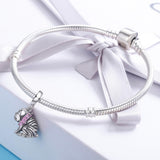 925 Sterling Silver Bulldog Beaded Charm Bracelet - Close-Up Angle