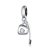 925 Sterling Silver Diy Toothbrush Cup Pendant - Front View