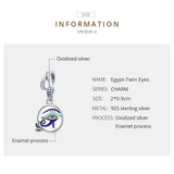 925 Sterling Silver Egyptian Twin Eyes Pendant - Top-Down View