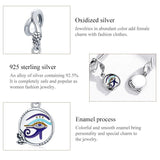 925 Sterling Silver Egyptian Twin Eyes Pendant - 45-Degree Angle