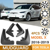 For Tesla Model X 2016-2021 4Pcs / Set Car Auto Soft Plastic Splash Flaps Fender Guard - Side View