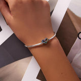 925 Sterling Silver Rainbow Heart Beads For Diy Bracelets & Necklaces - Close-Up Angle