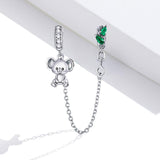 925 Sterling Silver Koala Safety Chain For Bracelets & Necklaces - Side View