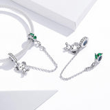 925 Sterling Silver Koala Safety Chain For Bracelets & Necklaces - Close-Up Angle