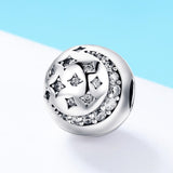 925 Sterling Silver Exquisite Star Diamond Beads For Diy Bracelets & Necklaces - Side View