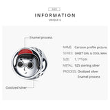 925 Sterling Silver Cartoon Avatar Beads For Diy Bracelets & Necklaces - Top-Down View