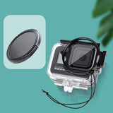 Waterproof Case with Lens Cap for Gopro Hero8 - 58mm Filter Adapter - Front View
