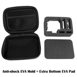 Portable Shockproof Waterproof Travel Case for Action Cameras - Fits Gopro Insta360 Dji - 16cm x 12cm x 7cm - Low Angle