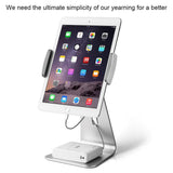 360 Degree Rotating Aluminum Tablet Stand - Universal 7-13 Inch - Side View