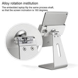 360 Degree Rotating Aluminum Tablet Stand - Universal 7-13 Inch - 45-Degree Angle