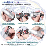 Metal Inner Filter & Screwdriver Set For Dyson Hd03 / 08 / 15 Hair Dryer - Close-Up Angle