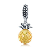 925 Sterling Silver Pineapple Charm For Diy Bracelets - Front View