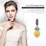 925 Sterling Silver Pineapple Charm For Diy Bracelets - Top-Down View