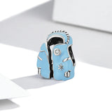 925 Sterling Silver Sky Blue Bead Bracelet / Necklace Set - Side View