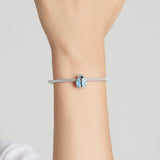 925 Sterling Silver Sky Blue Bead Bracelet / Necklace Set - Low Angle