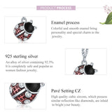 925 Sterling Silver Ladybug Pendant For Bracelets & Necklaces - 45-Degree Angle