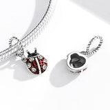 925 Sterling Silver Ladybug Pendant For Bracelets & Necklaces - Rear View