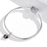 925 Sterling Silver Ladybug Pendant For Bracelets & Necklaces - Close-Up Angle