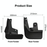 For Toyota Raize / Daihatsu Rocky 2020-2021 4Pcs / Set Car Auto Soft Plastic Splash Flaps Fender Guard - Top-Down View