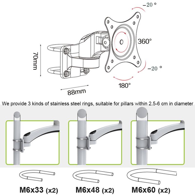Wall Mount Monitor Stand - no Drilling Needed