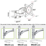 Wall Mount Monitor Stand - no Drilling Needed - Rear View