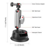 Suction Cup Arm Mount with Adapter and Screw - Side View