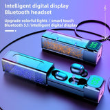Intelligent Bluetooth Earphones with Digital Display - Colourful - Top-Down View