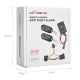 Universal Electric Scooter & Bicycle Anti-theft Alarm + Remote - 36-72v - Low Angle
